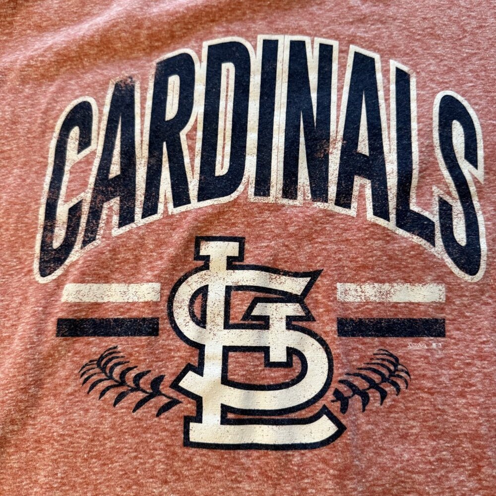 St. Louis Cardinals Stitches Youth T-Shirt Size Large Heather Red MLB Baseball